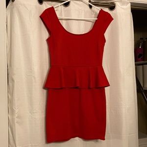 🔥 3 for $15 Red peplum mini dress